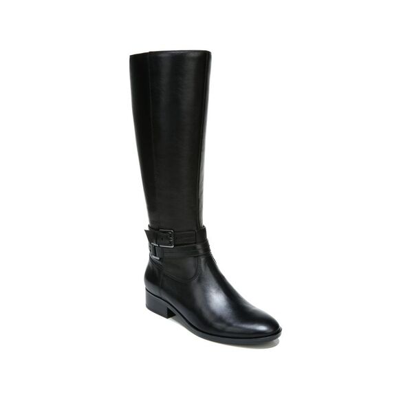 NATURALIZER SHOE Shoes - NATURALIZER SHOE Womens Black Stacked Heel Zip-Up Leather Dress Boots 4 M WC